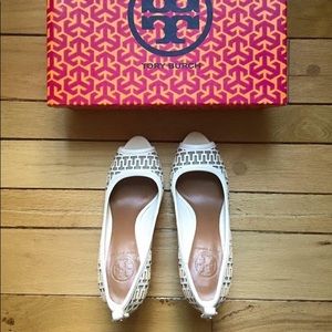Tory Burch peep toe heels